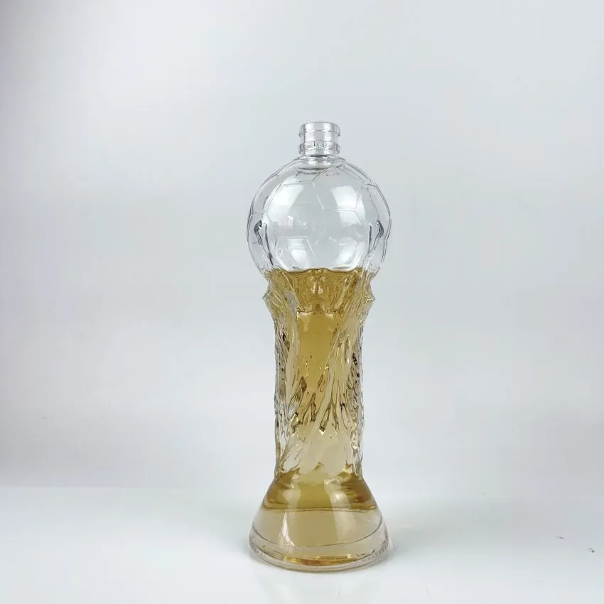 600ml 500ml 700ml 750ml 1000ml 620g Football Shape Transparent Vodka Brandy Whiskey Tequila Glass Bottles